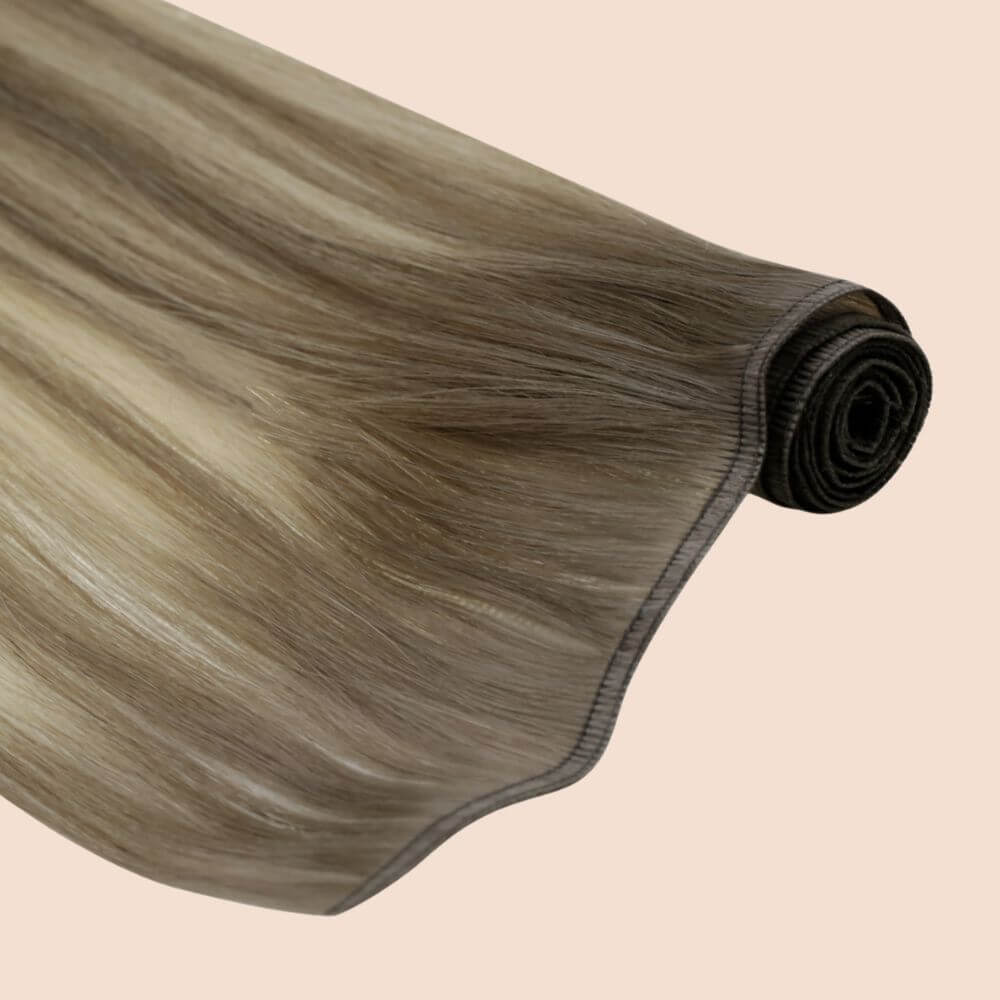 virgin human hair flat silk hair weft