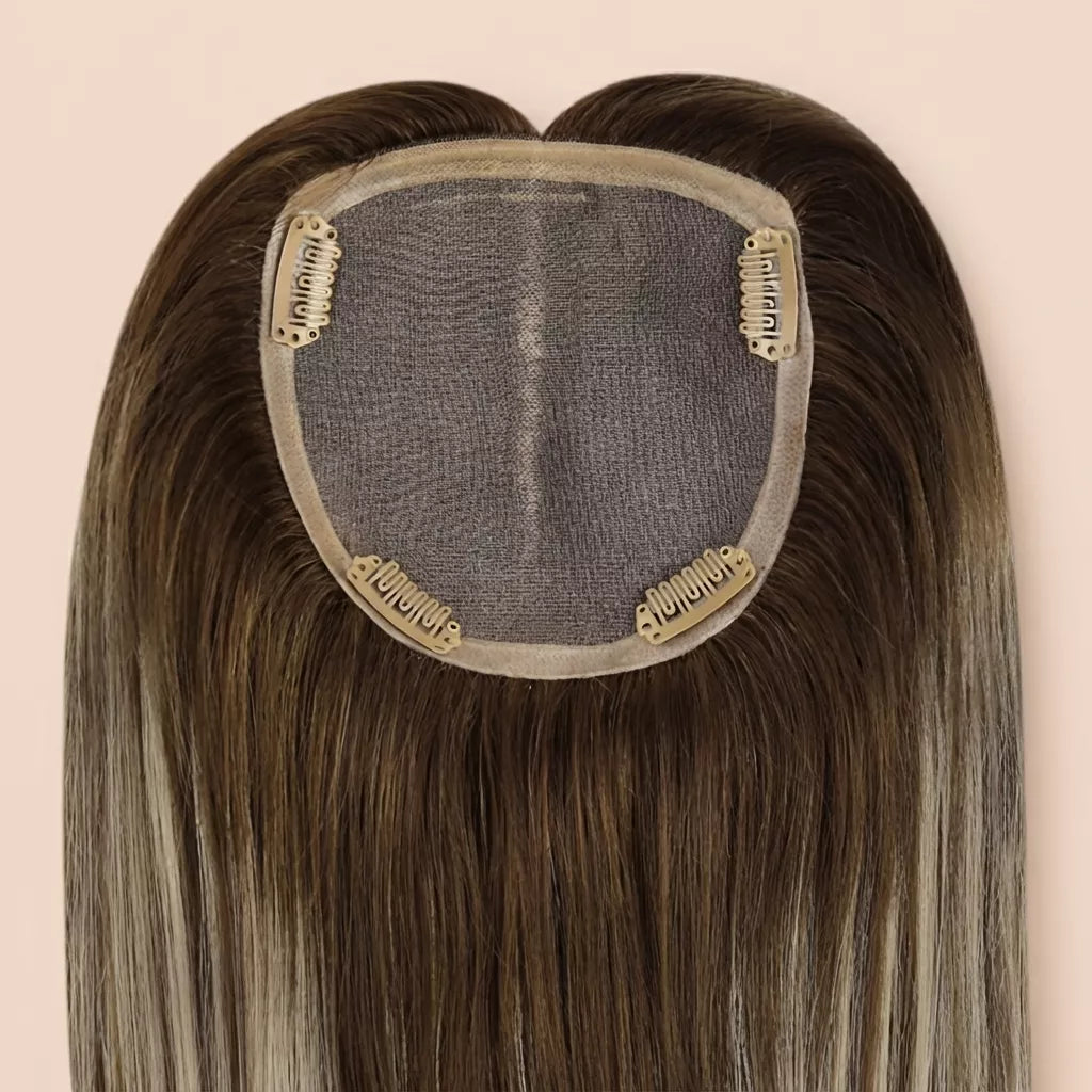 remy hair topper medium base