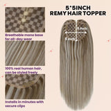 real hair topper remy human hair topper