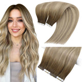 tape-in hair extensions balayage virgin human hair