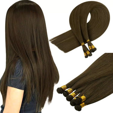 hair extension weft brown hair