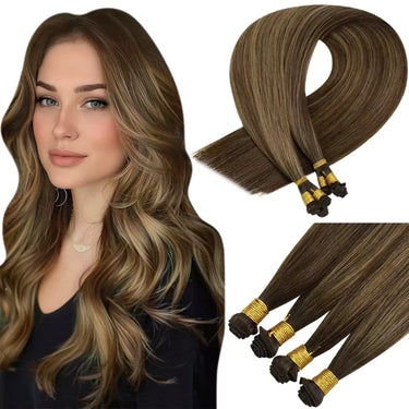 human hair weave hand tied weft extensions