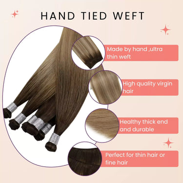 sew in weft hair extensions hand tied weft