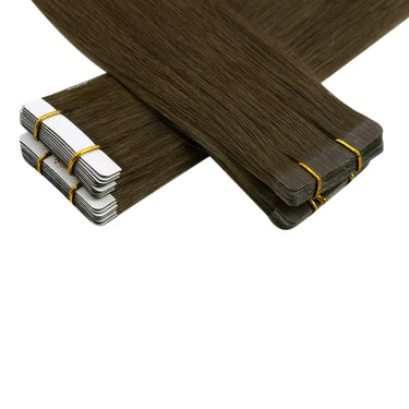 dark brown hair extensions tape in extensions on short hair