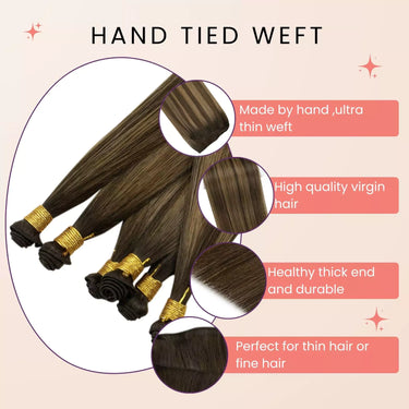 hand-tied weft invisible weft hair extensions