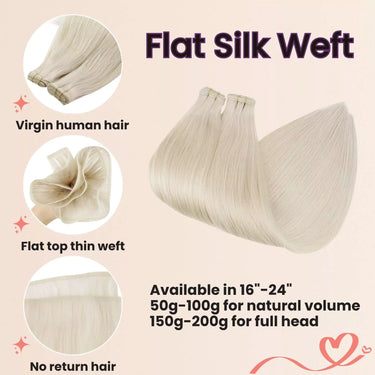 flat silk weft sew in weft extensions