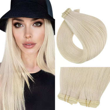 blonde hair extensions weft flat silk weft