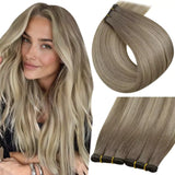 flat silk weft virgin human hair weft