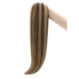 invisible hole pu flat weft balayage hair
