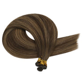 genius weft balayage darkest brown with camel blonde