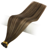 genius weft hair extensions straight balayage brown