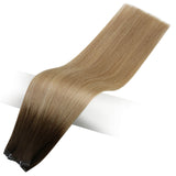 genius weft human hair balayage brown with blonde