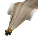 genius weft human hair straight highlight ash blonde with bleach blonde