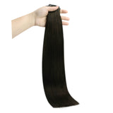 genius weft real human hair extensions darkest brown