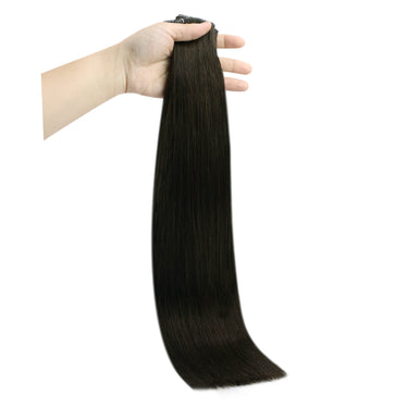 genius weft real human hair extensions darkest brown
