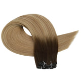 genius weft virgin hair balayage brown with blonde