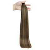genius weft virgin hair balayage brown with blonde