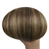 genius weft virgin hair balayage darkest brown mixed camel blonde straight