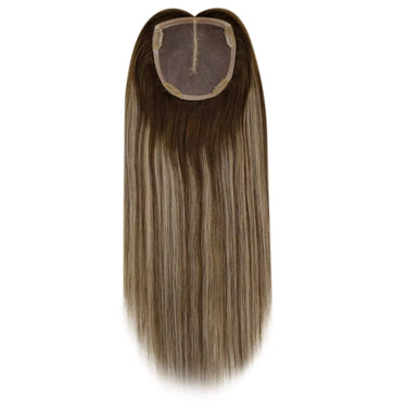 women hair topper brown mix blonde hair topper