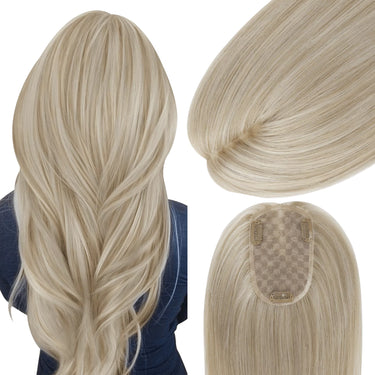 human hair topper for women blonde hair topper