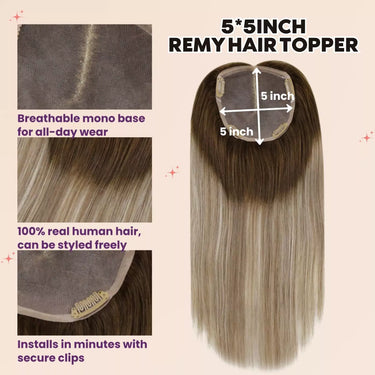 clip on hair topper remy human hair