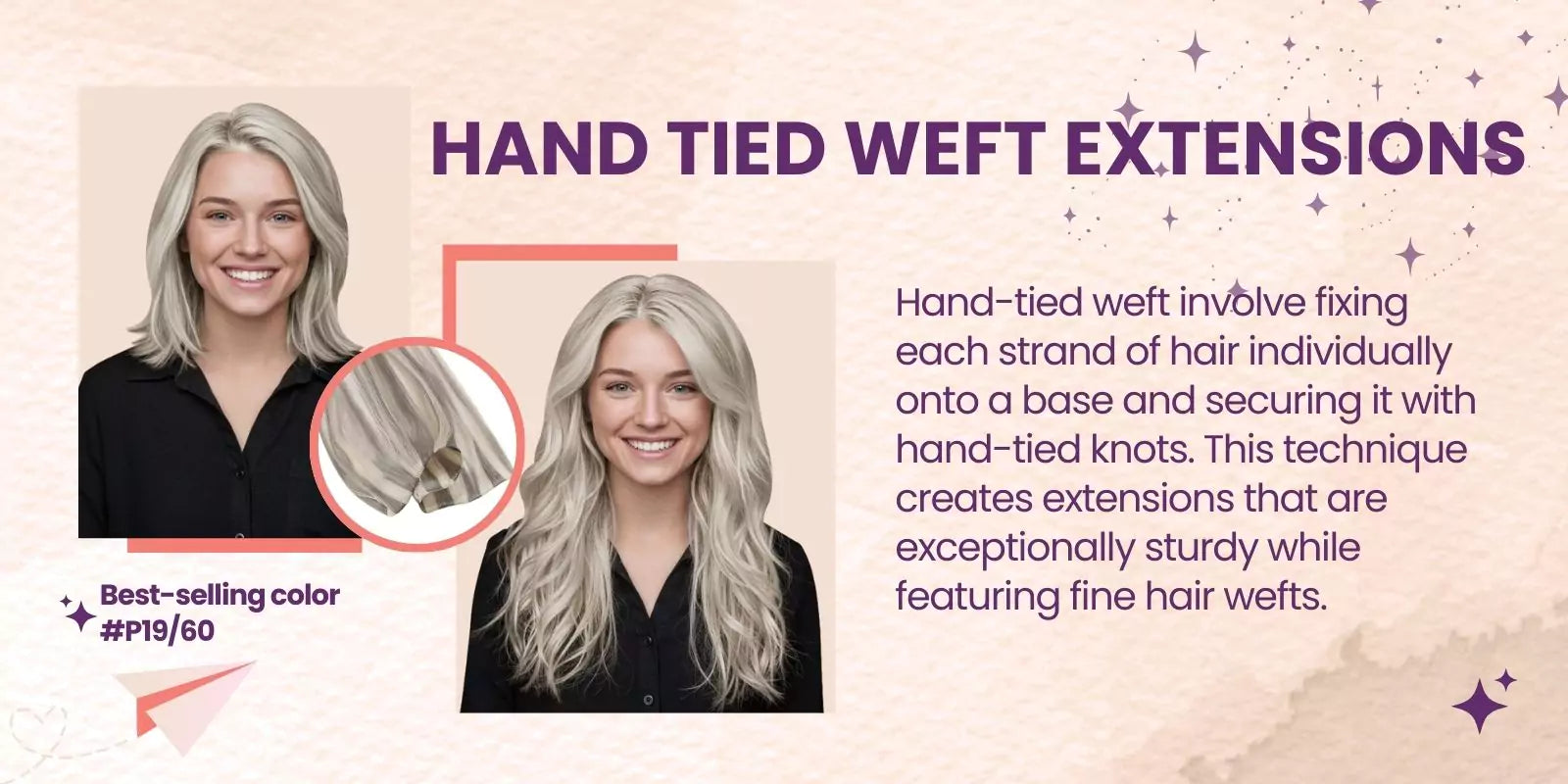 hand tied weft extensions virgin human hair