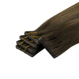 invisible tape hair extensions virgin hair balayage brown