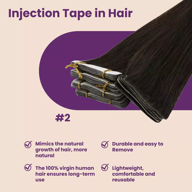 invisible tape in hair extensions darkest brown