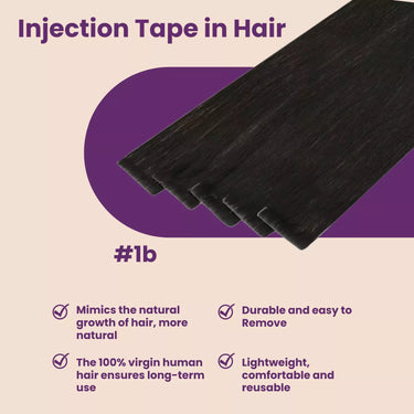 natural black hair virgin hair extensions tape in