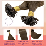 virgin k tip hair extensions light brown