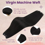machine weft hair extensions black hair extensions