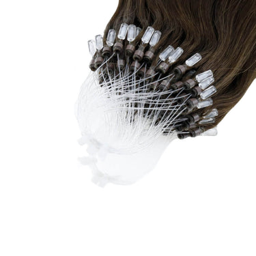 micro loop hair extensions remy hair dark brown straight