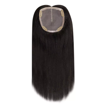 real hair topper black hair