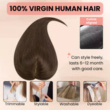 brown hair toppers virgin human hair