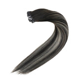 Tape in Human Hair Extensions Off Black Mixed Silver balayage