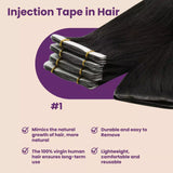 injection tape in hair extensions virgin hair jet black