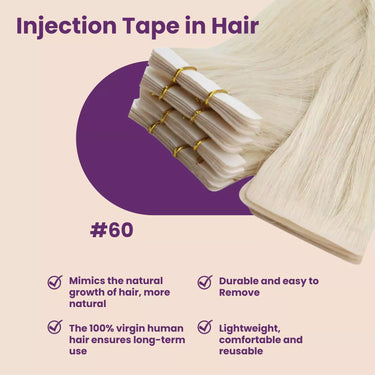 tape in hair extensions invisible platinum blonde