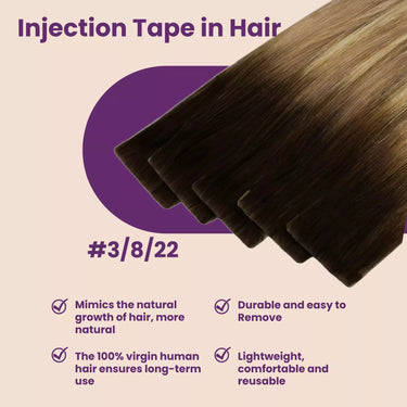 injection real human hair tape in extensions