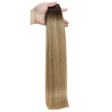 virgin genius weft hair balayage brown mixed blonde
