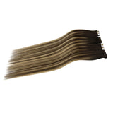 injection tape in human hair extensions virgin hair balayage brown with blonde
