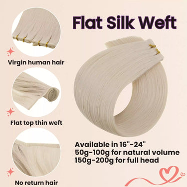 flat silk weft volume weft hair extensions