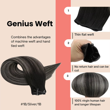 virgin human hair hybrid weft