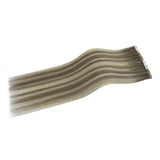 silk straight injection tape ins balayage brown to blonde