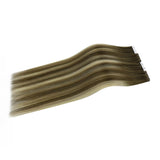 injection tape ins balayage brown mixed blonde virgin hair extensions