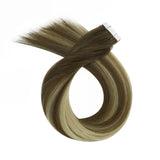 injection tape ins balayage brown fading to blonde real human hair