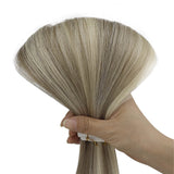 injection tape in hair highlight brown with blonde