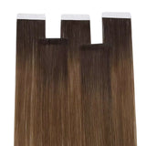 virgin injected tape in extensions ombre brown hair