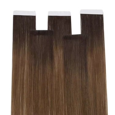 virgin injected tape in extensions ombre brown hair