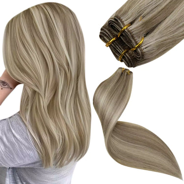 straight hair machine weft hair extensions