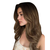 darkest balayage hair pu weft hair extensions